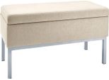 Sitzbank Heine Home, Beige (Ecru), B:81Cm H:47Cm T:36Cm, Kunststoff, Mdf, Metall, Polyester, Spanplatte, SitzbäNke, Sitzbank