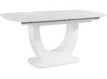 Esstisch Otto Home "Tisch Nia", Weiß (Weiß, Weiß, Weiß), B:160Cm H:76Cm T:90Cm, Tische, Esstisch, Inklusive Einlegeplatte, Mit Einer Hochglanz-Optik, Breite 160-200 Cm
