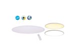 NÄVe Led Deckenleuchte "Amalfi", Weiß, 1, H: 5,5Cm, 1 Stk., Leuchten, Oval, Dimmbar Und Nachtlichtfunktion Mittels Fernbedienung, Cct, Led Deckenleuchte