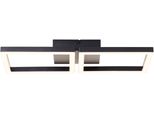 Brilliant Led Deckenleuchte "Nuvela", Schwarz, H: 4Cm, Leuchten, Led-Profilleuchte, 20 X 41 X 5 Cm, 2300 Lm, 3000 K, Metall, Schwarz, Led Deckenleuchte