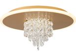 Searchlight Led Deckenleuchte "Deluge-Led-Deckenleuchte, Metall Mit Kristallglas", Energieeffizienz: G (A-G), Goldfarben, H: 15Cm, 1 Stk., Leuchten, Led Deckenleuchte