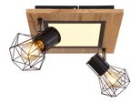 Globo Lighting Deckenleuchte "Priska", Braun (Schwarz Matt), 1, H: 22,5Cm, 1 Stk., Leuchten, Led Deckenleuchte FüR Wohn- & Esszimmer Holzoptik Schwarz, Deckenleuchte