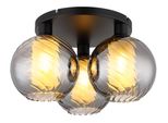 Nowa Deckenleuchte "Ulf", Schwarz Matt, Ø 46Cm H: 25Cm, 1 Stk., Leuchten, Deckenlampe Wohnzimmer-Leuchte Schlafzimmer-Leuchte Flur KüChe, Deckenleuchte