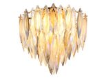 Globo Lighting Deckenleuchte "Elinor", Gold (Goldfarben), 5, Ø 40Cm H: 36Cm, 1 Stk., Leuchten, Deckenleuchte Gold, K9 Kristalle Rauch/Champagner/Klar, E14, Deckenleuchte