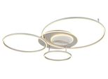 Globo Lighting Deckenleuchte "Johnson", Silberfarben, 1, Ø 48Cm H: 13Cm, 1 Stk., Leuchten, Smarte Led-Deckenleuchte, Dimmbar, Fernbedienung, Flexibel, Deckenleuchte