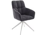 Drehstuhl Home Affaire "Nizza", Grau (Anthrazit), B:61Cm H:90Cm T:66Cm, StüHle, Drehstuhl, 180 Grad Drehfunktion, Komfortable Polsterung, Stabiles Gestell