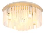 Globo Lighting Deckenleuchte "Gorley", Sandfarben Matt, 5, Ø 50Cm H: 25Cm, 1 Stk., Leuchten, Deckenleuchte FüR Wohn- & Esszimmer GlasstäBe, Deckenleuchte