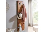 Kadima Design Wandgarderobe Aus Sheesham Massivholz Und Metall, NatüRliche Baumkanten, 6 Stabilen Haken