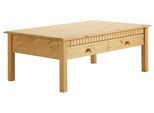 Couchtisch Otto Home "Lisa", Beige (Natur Gebeizt, Gewachst), B:110Cm H:42Cm T:70Cm, Tische, Couchtisch, Mit GroßEr Schublade, Breite 110 Cm, Landhausstil
