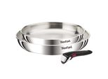 Pfannen-Set Tefal "Ingenio Emotion", Silber (Edelstahl), Pfannen, Abnehmbarer Ingenio-Griff, Stapelbar, Unversiegelt, Induktionsgeeignet
