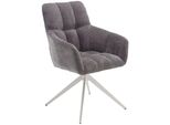Drehstuhl Home Affaire "Nizza", Grau, B:61Cm H:90Cm T:66Cm, StüHle, Drehstuhl, 180 Grad Drehfunktion, Komfortable Polsterung, Stabiles Gestell