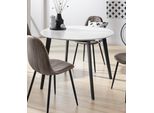 Esstisch Otto Home "Cody", Schwarz-Weiß (Weiß, Schwarz), B:105Cm H:76Cm T:105Cm, Tische, Esstisch, Beine Aus Massivholz, Runde Mdf-Tischplatte, In 2 Farbvarianten