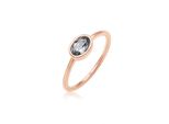 Verlobungsring Elli "Oval Glas Kristalle Grau 925 Sterling Silber" Gr. 58, Rosegold, Fingerringe, Damen, 58Mm, Silber 925 (Sterlingsilber), 1,5Mm, Verlobungsring