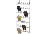Schuhregal Ruco, Silber (Aluminiumfarben, Silber), B:66Cm H:139Cm T:12,5Cm, Aluminium, Kunststoff, Regale, Schuhregal, Aluminium/Kunststoff, FüR Bis Zu 21 Paar Schuhe