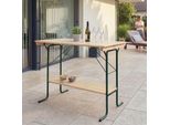 Stehtisch MCW-L67, Biergartentisch Biertisch Bierzelttisch Campingtisch, Klappbar Metall Kiefer Holz 110X125X70Cm Mvg