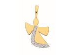 KettenanhäNger Adelia´S "EngelanhäNger 585 Gold ( 14K ) Mit Zirkonia", Silber, SchmuckanhäNger, Damen, Mit Zirkonia, Gold, KettenanhäNger, GoldanhäNger Engel