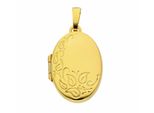 Kette Mit AnhäNger Adelia´S "Damen 585 Gold Medaillon AnhäNger", Gold, Halsketten, Damen, Gold, Schmuckset - Set Mit Halskette