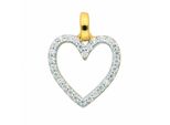 KettenanhäNger Adelia´s "HerzanhäNger 333 Gold ( 8K ) Mit Zirkonia", Transparent (Silber), SchmuckanhäNger, Damen, Mit Zirkonia, Gold, KettenanhäNger, GoldanhäNger Herz