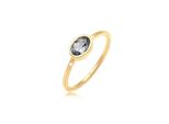 Verlobungsring Elli "Oval Glas Kristalle Grau 925 Sterling Silber" Gr. 54, Gold, Fingerringe, Damen, 54Mm, Silber 925 (Sterlingsilber), 1,5Mm, Verlobungsring