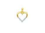 KettenanhäNger Adelia´S "HerzanhäNger 333 Gold ( 8K ) Mit Zirkonia", Gold (Silber), SchmuckanhäNger, Damen, Mit Zirkonia, Gold, KettenanhäNger, GoldanhäNger Herz