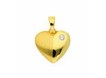KettenanhäNger Adelia´S "HerzanhäNger 585 Gold ( 14K ) Mit Zirkonia", Gold, SchmuckanhäNger, Damen, Mit Zirkonia, Gold, KettenanhäNger, GoldanhäNger Herz