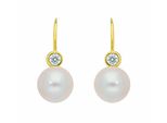 Paar OhrhäNger Adelia´S "OhrhäNger Ohrringe 585 Gold ( 14K ) Mit Zirkonia", Gold, Ohrringe, Damen, Damen, Gold, Goldohrringe