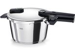 Schnellkochtopf Fissler "Vitaquickelemental Dampfkochtopf Premium Drucktopf", Silber, B:29,5Cm H:20Cm L:39,5Cm Ø:22Cm, TöPfe, Schnellkochtopf, Schnellkochtopf Mit 2 Garstufen Und Superthermic Boden