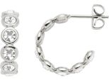 Paar Creolen Leonardo "Ohrringe Cremona", Silber (Edelstahlfarben, Kristallweiß, Kristallweiß), Ohrringe, Damen, 4Mm, Edelstahl, Mit Zirkonia (Synth.)
