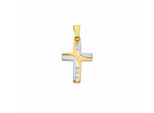 KettenanhäNger Adelia´S "KreuzanhäNger 585 Gold ( 14K ) Mit Zirkonia", Silber, SchmuckanhäNger, Damen, Mit Zirkonia, Gold, KettenanhäNger, GoldanhäNger Kreuz