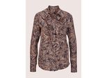 Hemdbluse Madeleine "Hemdbluse Bluse Mit Klassischem Hemdkragen", Damen, Gr. 42, Blau (Marine, Caramel, Espresso), Obermaterial: 100% Viskose Cv., Modern, Normal, Blusen Hemdbluse
