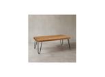 Kadima Design Couchtisch Balu Massivholz: Rechteckig, Metallbeine, Handgefertigt, Einzigartige Maserung