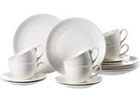 Kaffeeservice Ritzenhoff & Breker "Levi", Weiß, 18, Porzellan, Geschirr-Sets, Kaffeeservice