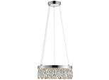 Lumicouture LED Pendelleuchte "Celestia", Silber (Chromfarben, Kristallklar), 1, Ø 40Cm, 1 Stk., Leuchten, H. 150 Cm, 2700 K, K9-Kristalle, Dimmbar, LED Pendelleuchte