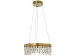 Lumicouture LED Pendelleuchte "Celestia", Gold (Messingfarben GebüRstet), 1, Ø 40Cm, 1 Stk., Leuchten, H. 150 Cm, 2700 K, K9-Kristalle, Dimmbar, LED Pendelleuchte