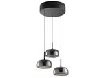 Lumicouture LED Pendelleuchte "Phantom", Schwarz, Rauchglas, 3, 1 Stk., Leuchten, H. 150 Cm, 2700 K, Schwebende Optik, Rauchglas, Schwarz, LED Pendelleuchte