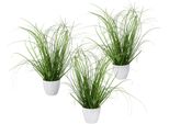 Kunstgras Creativ Green "Grasbusch", GrüN, H:40Cm, Kunststoff, Kunstpflanzen, 3Er Set, Im Dekorativen Kunststofftopf