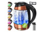 KESSER® 1,8L Edelstahl Wasserkocher 2200W Glaswasserkocher Warmhaltefunktion