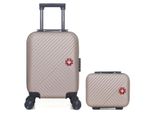 SWISS KOPPER – 2er-Set – Handgepäckkoffer XXS und Kosmetikkoffer SPIEZ