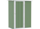 Gerätehaus Gartenhaus Geräteschuppen Mit Tür Outdoor Stahl Grün 142 X 84 X 189 Cm