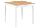 BELIANI Esszimmertisch Helle Eiche Gummibaumholz MDF Kiefernholz Beine 80 x 80 cm Quadratisch Kleiner Küchentisch Esszimmermöbel Wohnzimmermöbel
