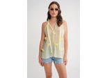 V-Ausschnitt Bluse Mit Schleifenverschluss Und RüSchendetails