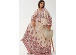 Bedrucktes V-Ausschnitt-Maxikleid Mit Knopfdetails