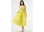 Midi-Kleid Mit Quadratischem Kragen Und Knopfdetails