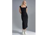 Midi-Kleid Mit Quadratischem Ausschnitt Und Schlitzdetails