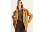 Faux-Wildleder Knopfjacke
