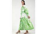 V-Ausschnitt Paisley Maxikleid Mit Schlitz