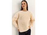 Bestickter Rundhals Langarm-Sweatshirt