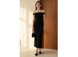 Schulterfreies Bodycon-Maxikleid Mit Schlitz