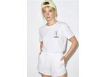 Besticktes Rundhals-Cotton-T-Shirt
