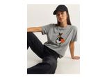 Besticktes Rundhals-T-Shirt